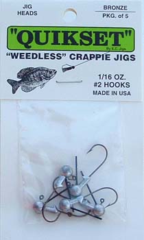 10 pack 1/16 Weedless Multi-Color Crappie Jig Heads with Eyes #2 Sickle  Hooks