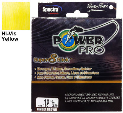 Power Pro Hi-Vis Yellow 10 lb 150 yds Braided Fishing Line, yellow