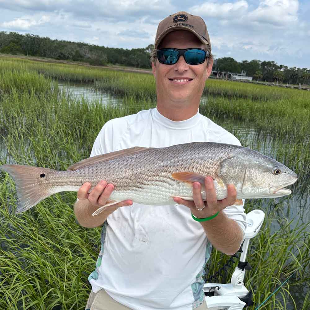 A nice red caught on higher water with Captain Patrick Kelly