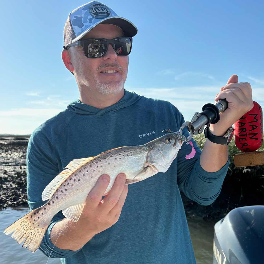 A low tide trout with Captain Patrick Kelly