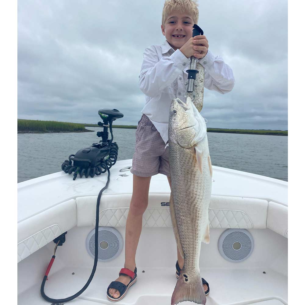 A big inshore redfish caught with Captain Addison Rupert