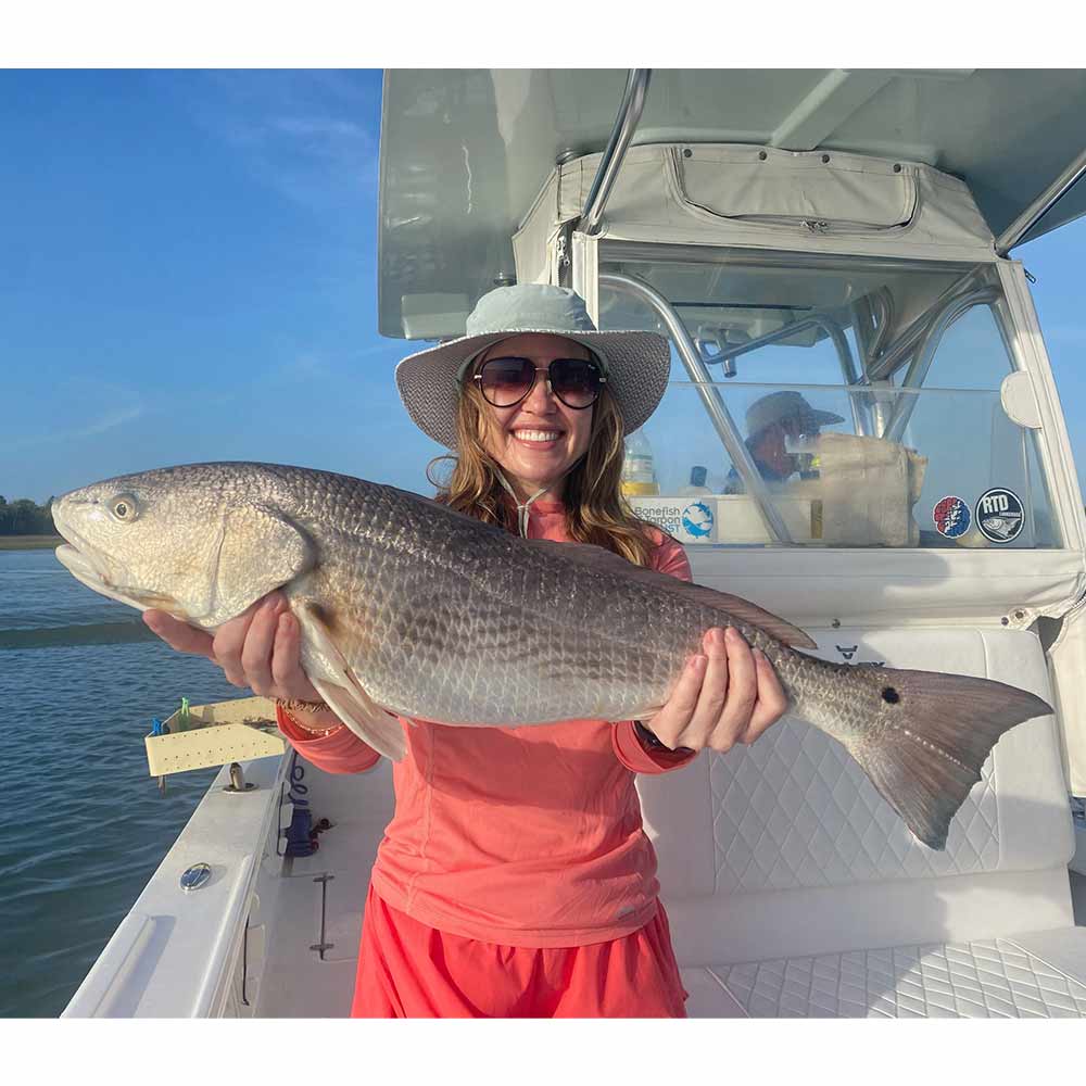 A big red drum caught this week with Captain Addison Rupert