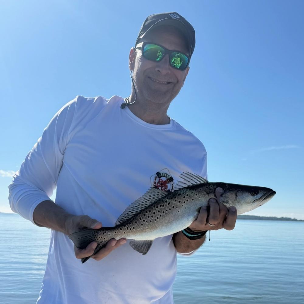 A good trout caught yesterday aboard Captain Rob Bennett's boat