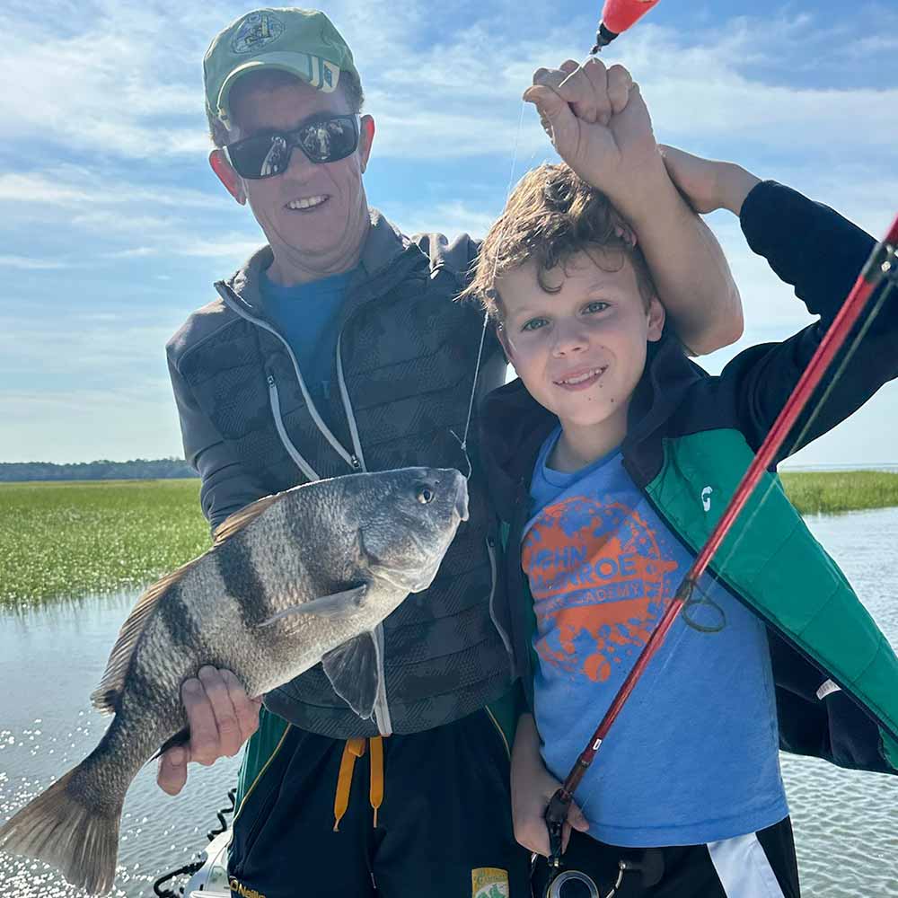 A good black drum caught with Captain Rob Bennett