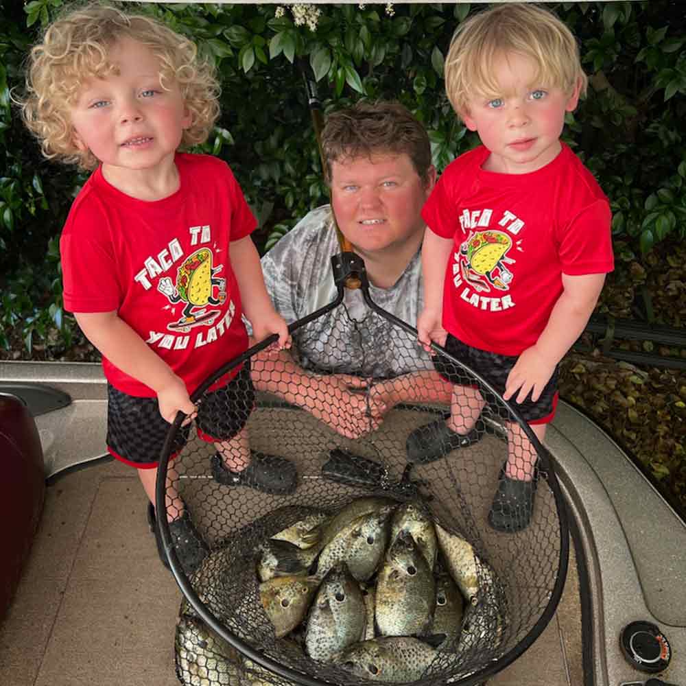 Tyler Matthews and sons found a good shell cracker bed!