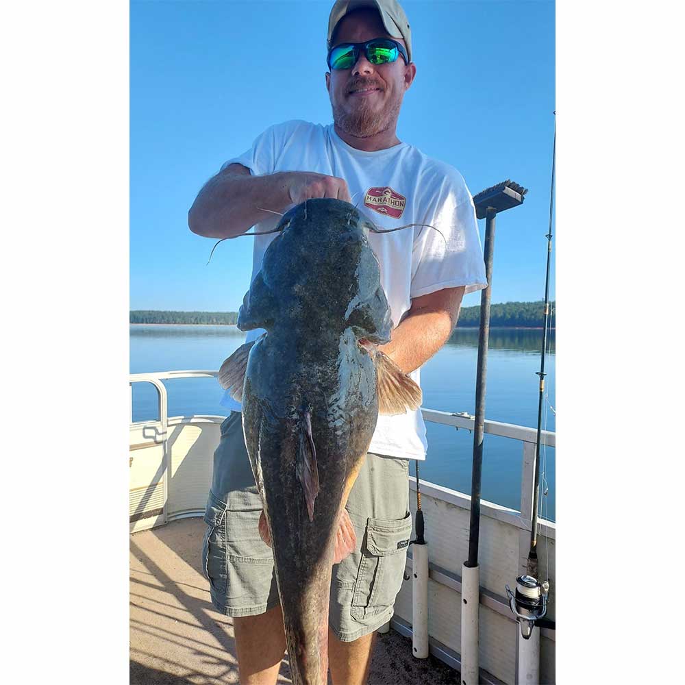 A nice flathead with Captain Chris Simpson
