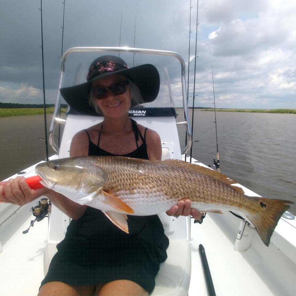 Captain Greg Holmes guided his wife to this healthy redfish