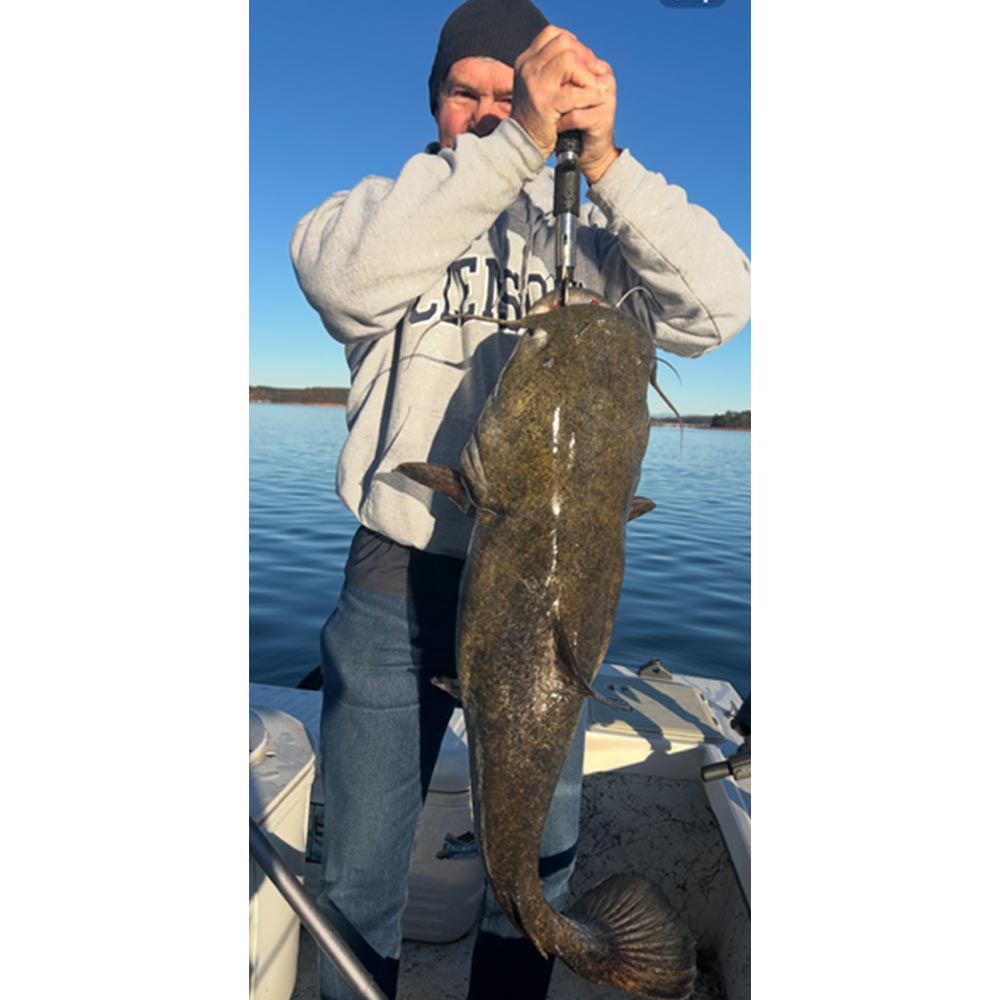 A 41-pound flathead caught Monday with Captain Chip Hamilton