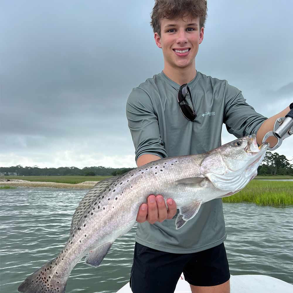 A gator trout caught yesterday with Captain Trent Malphrus