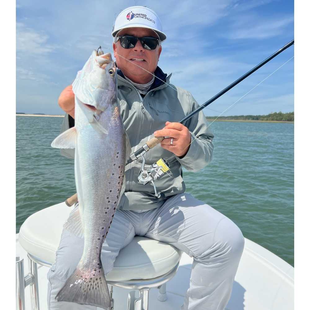 A beautiful inshore trout caught recently with Captain Trent Malphrus