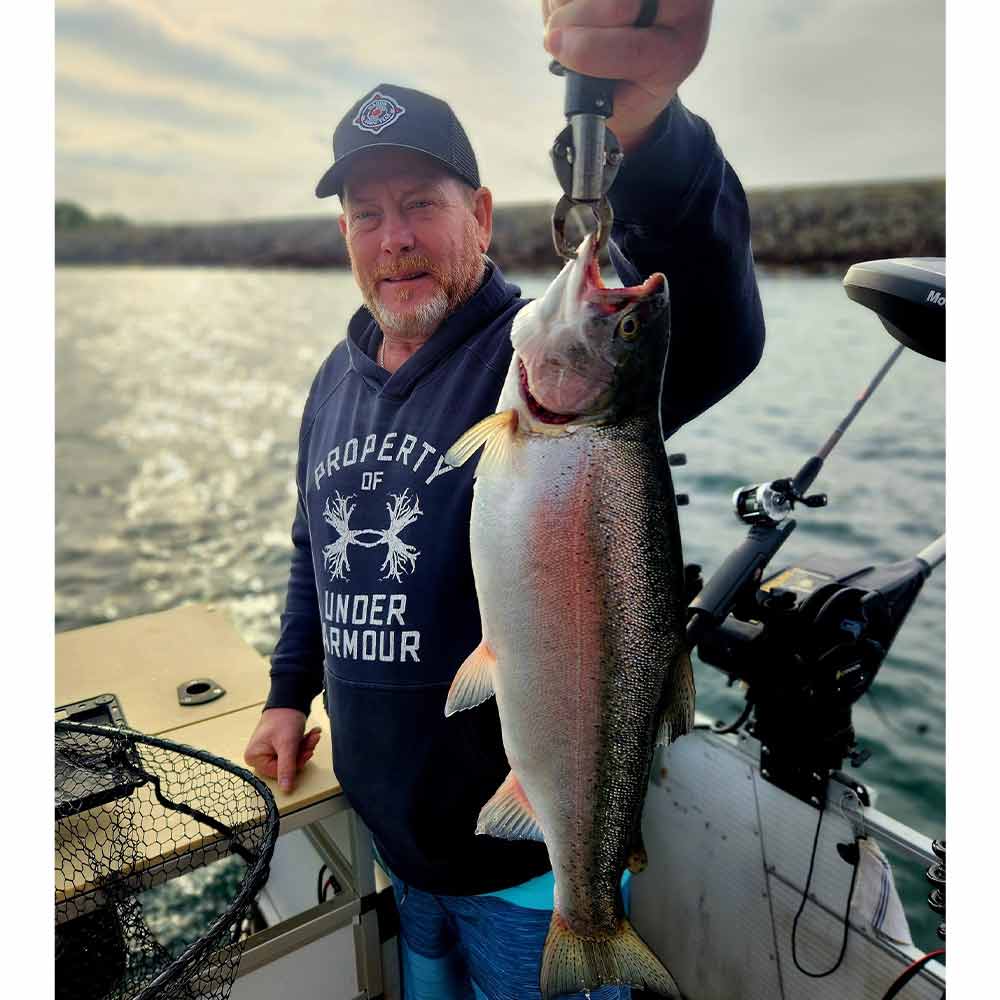 A fat rainbow caught with Guide Casey Jones