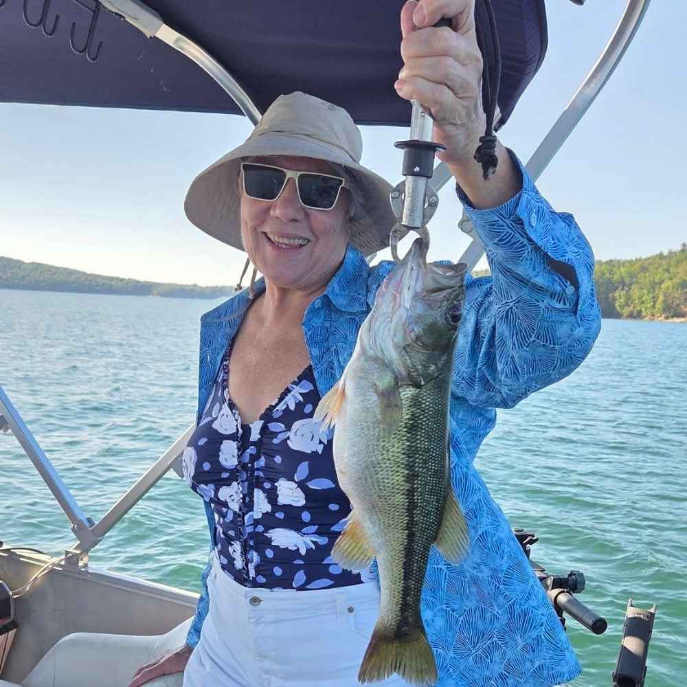 A nice spotted bass caught this week with Jocassee Charters
