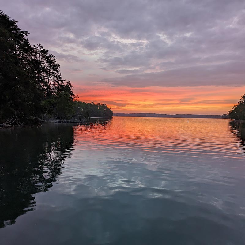 Sunrise over Lake Keowee yesterday - courtesy of Charles Townson