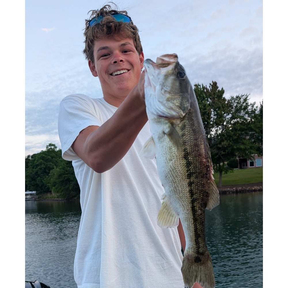 A nice bass caught on a topwater this week with Guide Charles Townson
