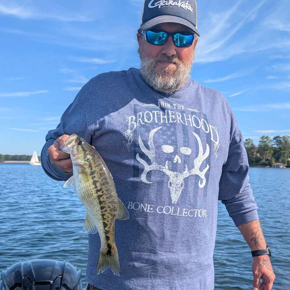 Caught on a drop shot with Guide Charles Townson