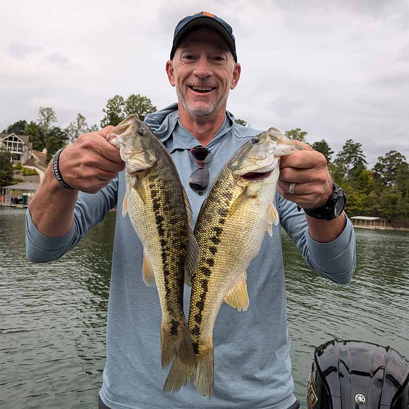 A "double" caught this morning on topwater with Guide Charles Townson