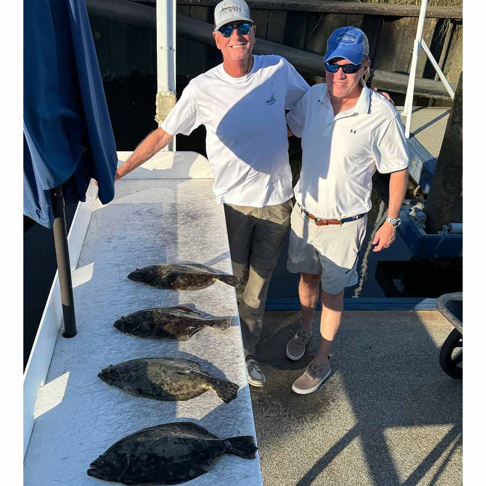 Flounder caught with Captain Smiley Fishing Charters