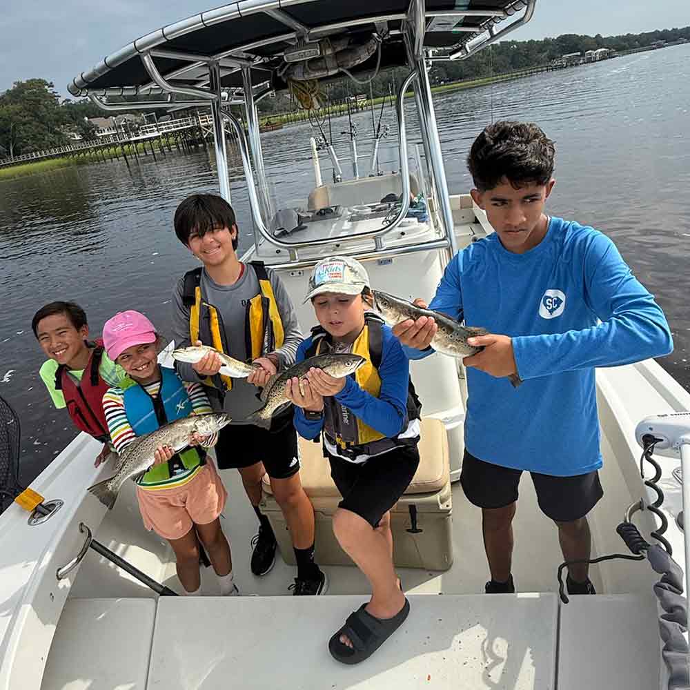A successful day of Kids' Camp with Captain Smiley Fishing Charters