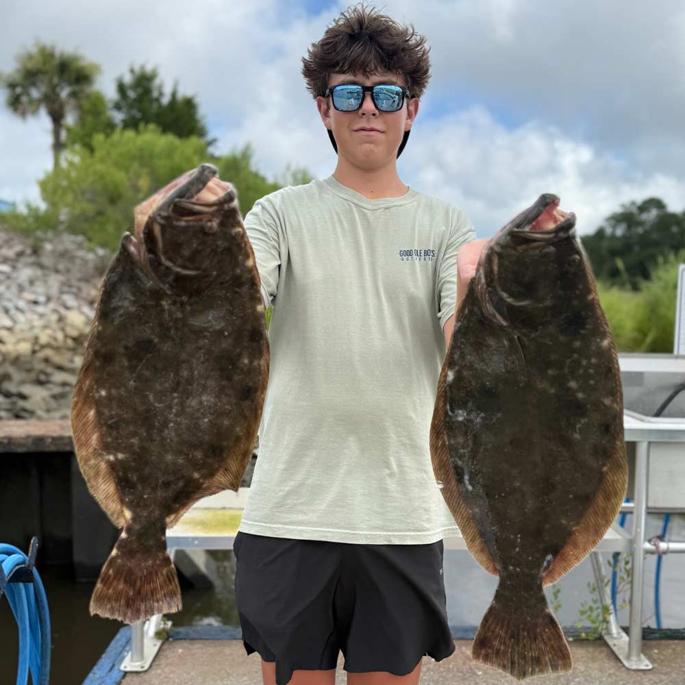 Back-to-back casts with Captain Smiley Fishing Charters