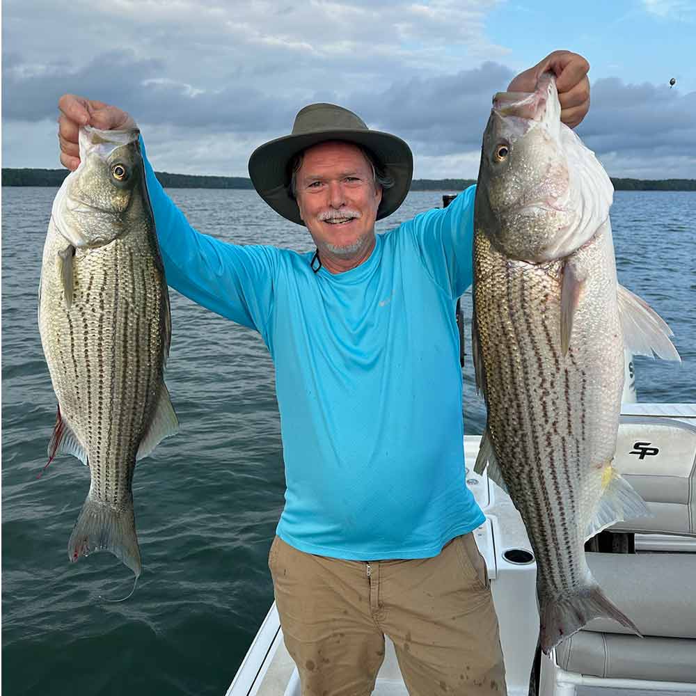 A big hybrid and striper caught with Guide Jerry Kotal