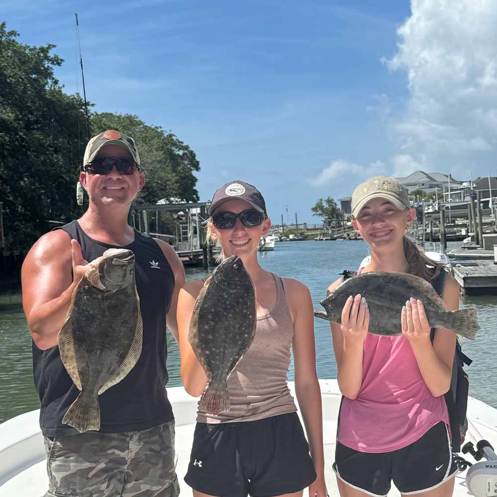 Captain Tom Cushman has also been finding the best flounder action in deeper water of 4-8 feet