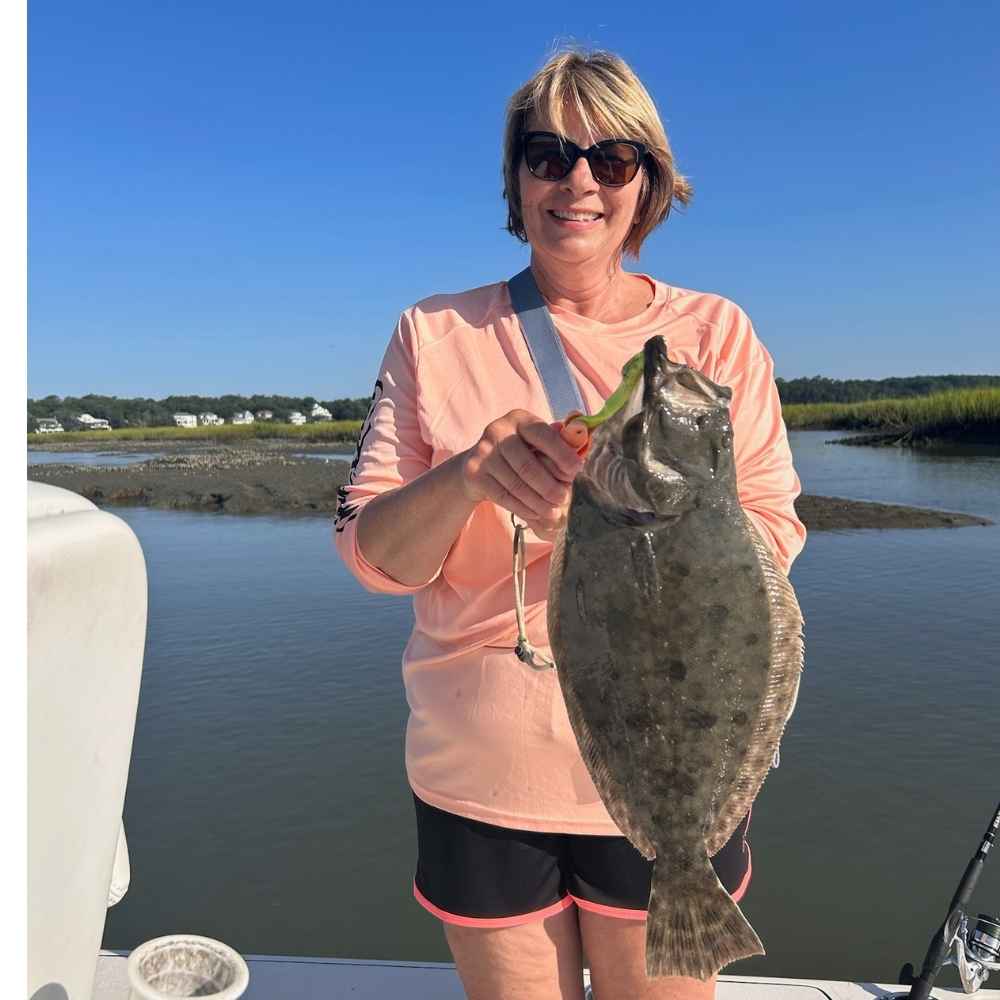 A nice inshore flounder caught this week with Captain Caleb Hartley