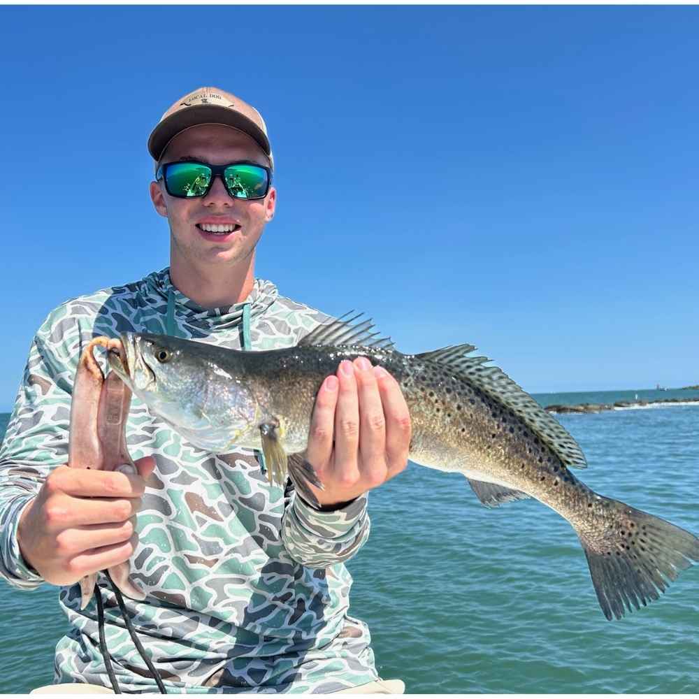 A good trout caught this week with Captain Caleb Hartley