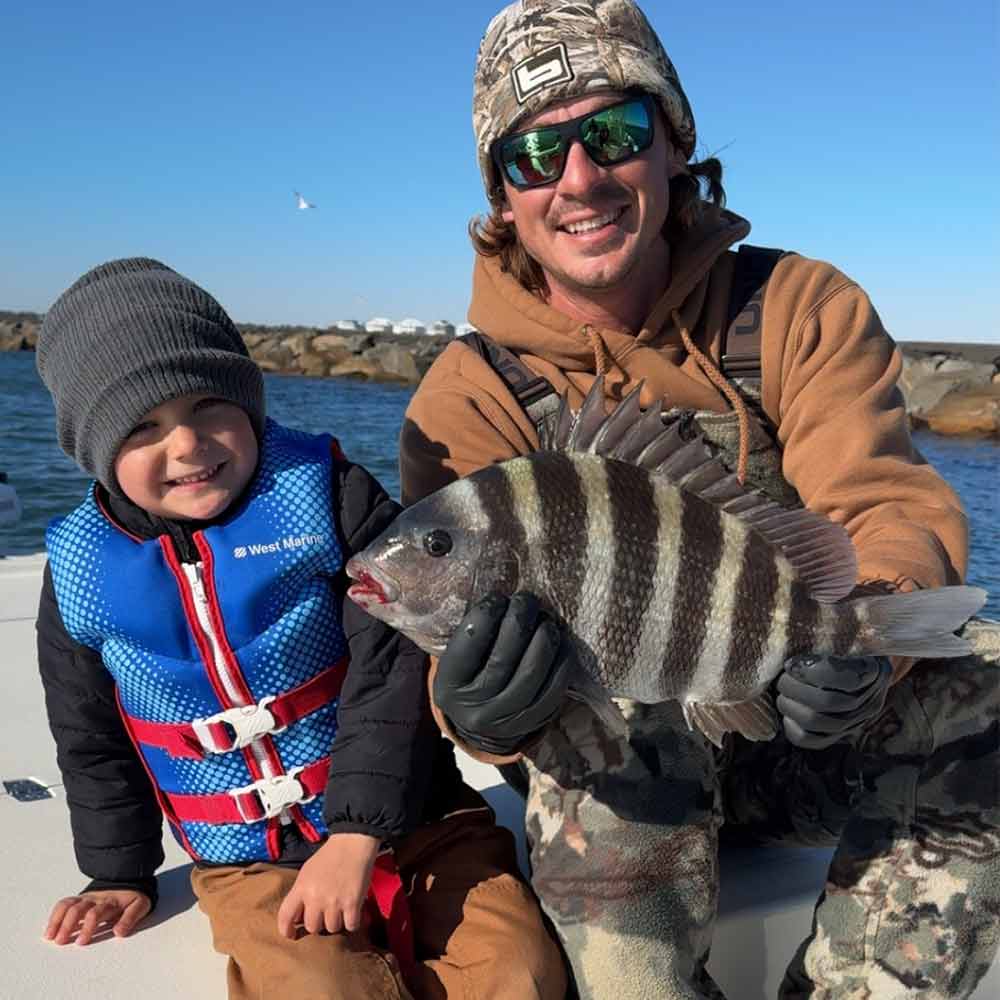 And we forgot to mention that sheepshead are still plentiful at the jetties - photo courtesy of Captain Caleb Hartley