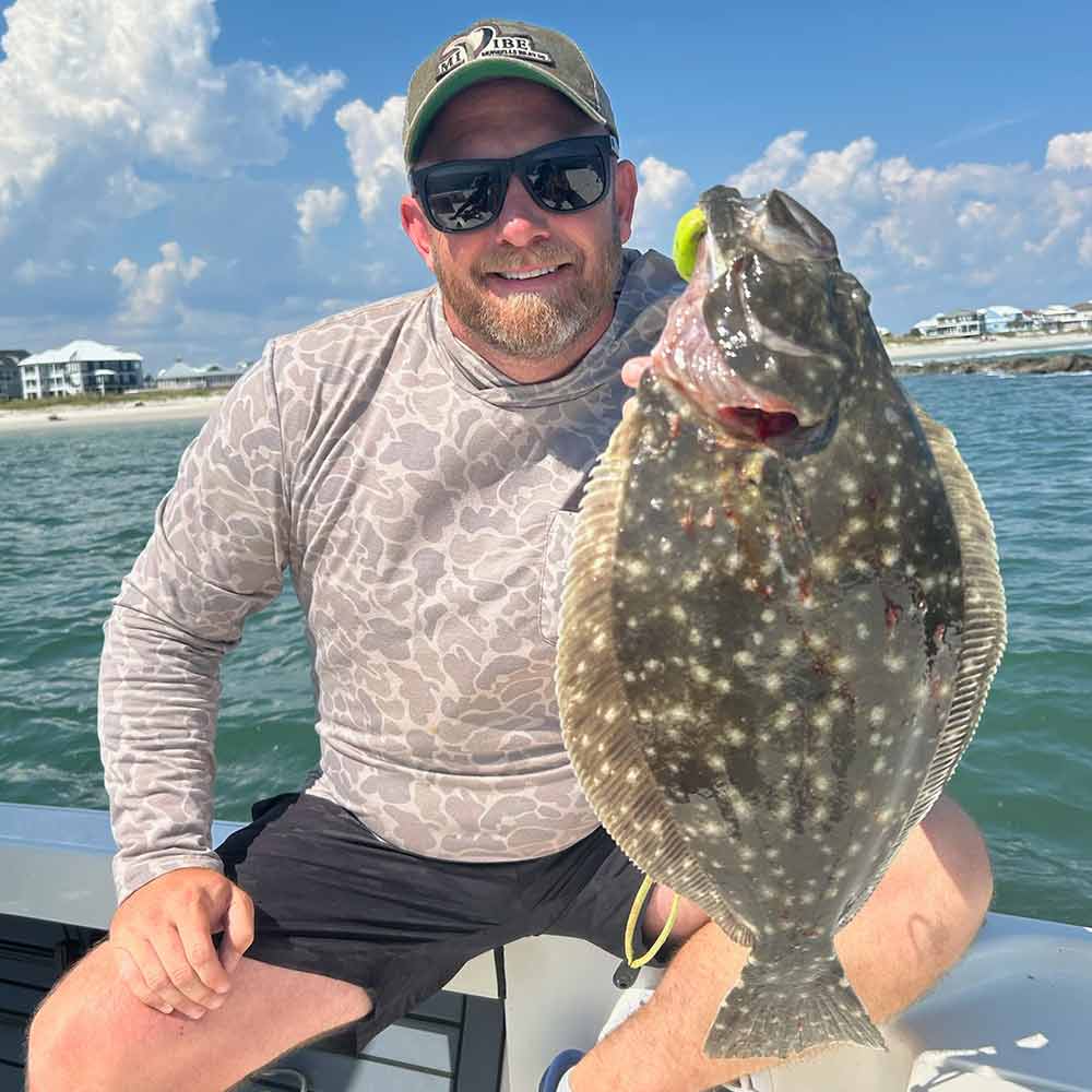 A nice jetty flounder this week with Captain Caleb Hartley