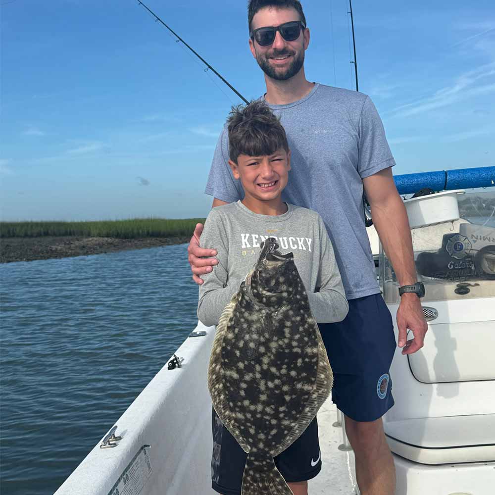 An inshore doormat caught with Captain Tom Cushman