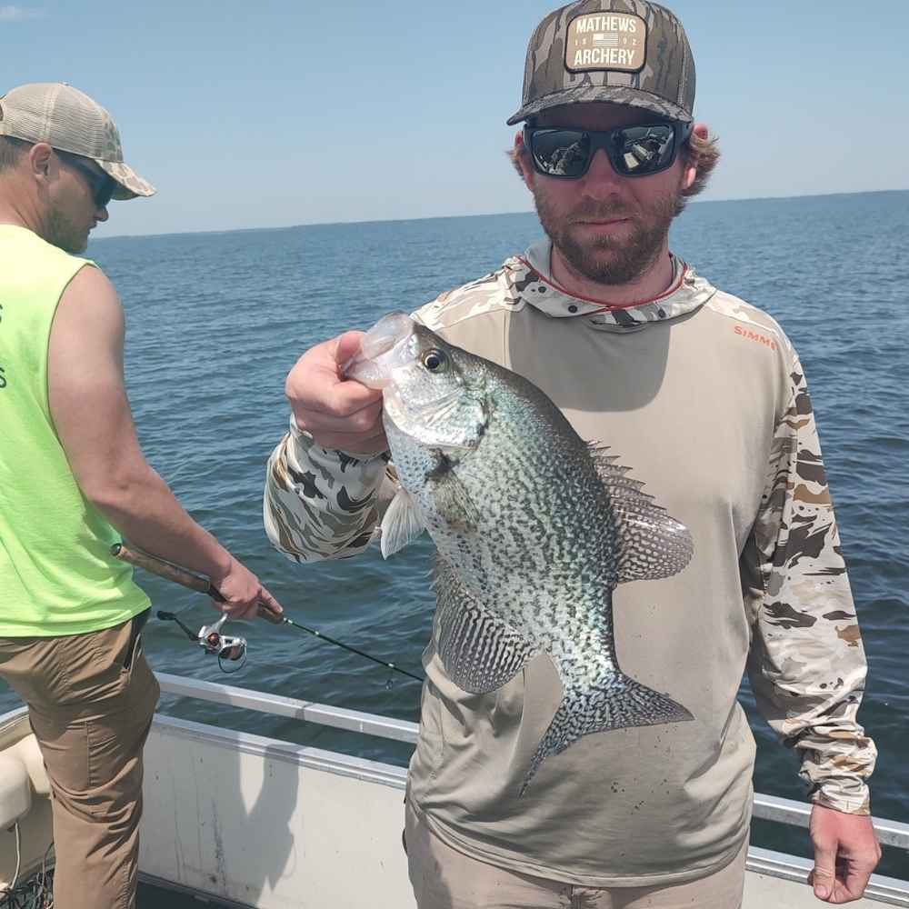 A nice post-spawn crappie caught yesterday with Captain Steve English