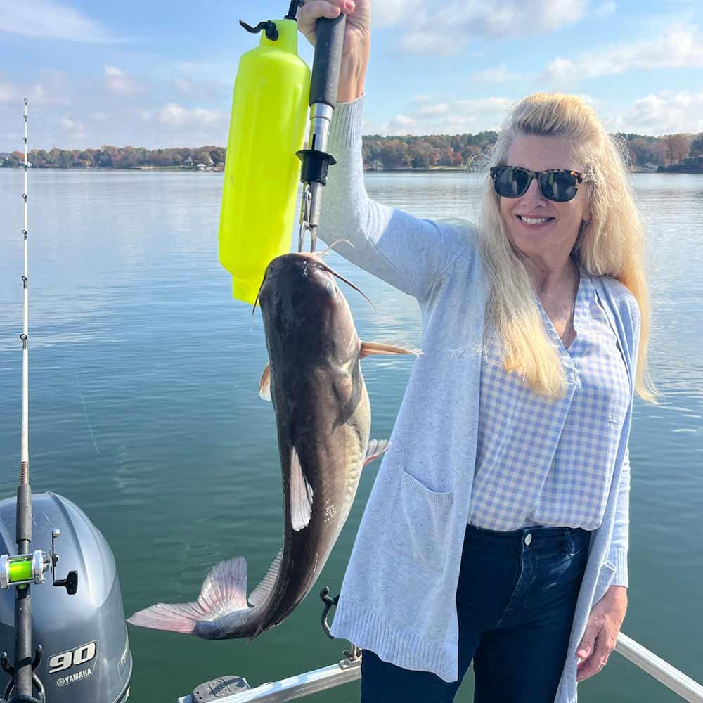 An 8-pounder caught drifting open water with Captain Rodger Taylor