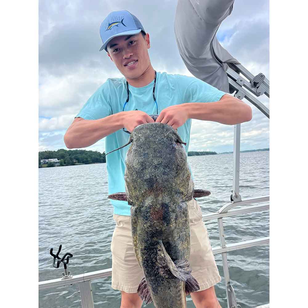 A big flathead caught wiht Captain Rodger Taylor 