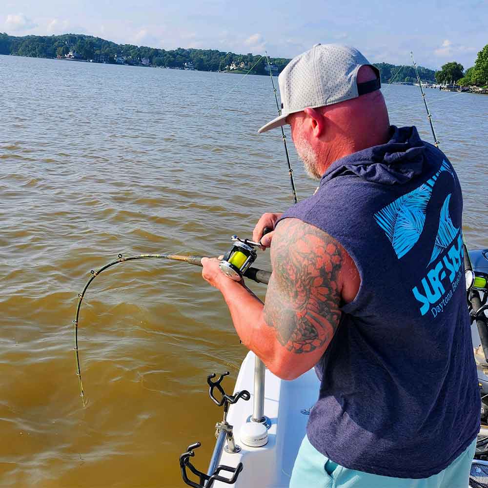 Bending rods yesterday with The Carolina Angler