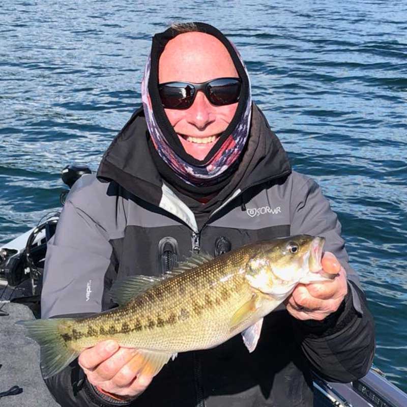 Cold weather bass fishing on Lake Keowee with Guide Charles Townson