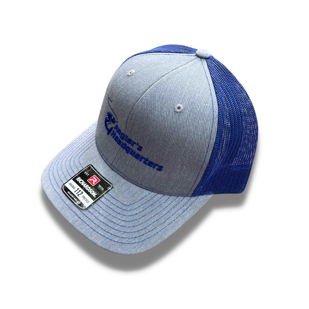 Angler's Headquarters Richardson 112 Trucker Hats Gray/Royal Blue / Standard (Richardson 112)