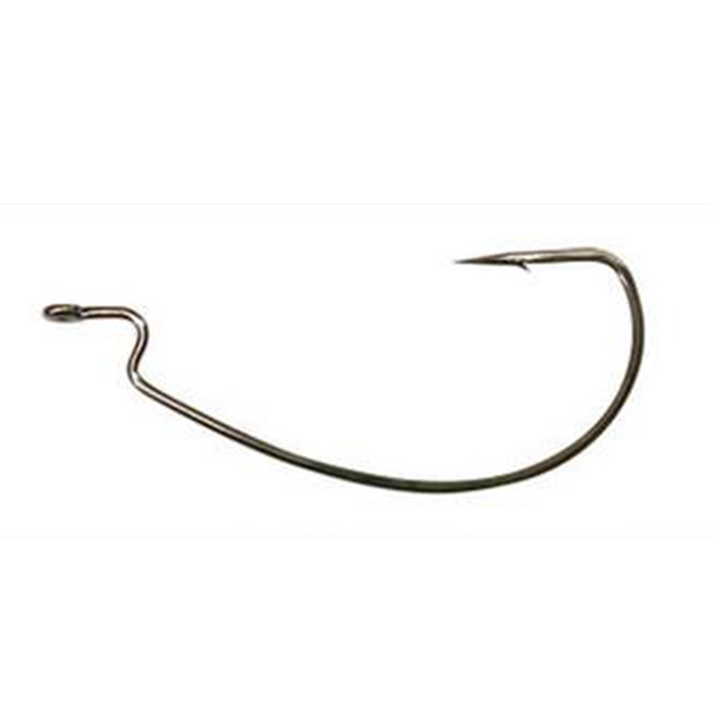 Gamakatsu Offset Shank Worm Hooks - Size 3/0, Round Bend, 25-Pack In Black (54413-25) For Bass Fishing 14 thumbnail image