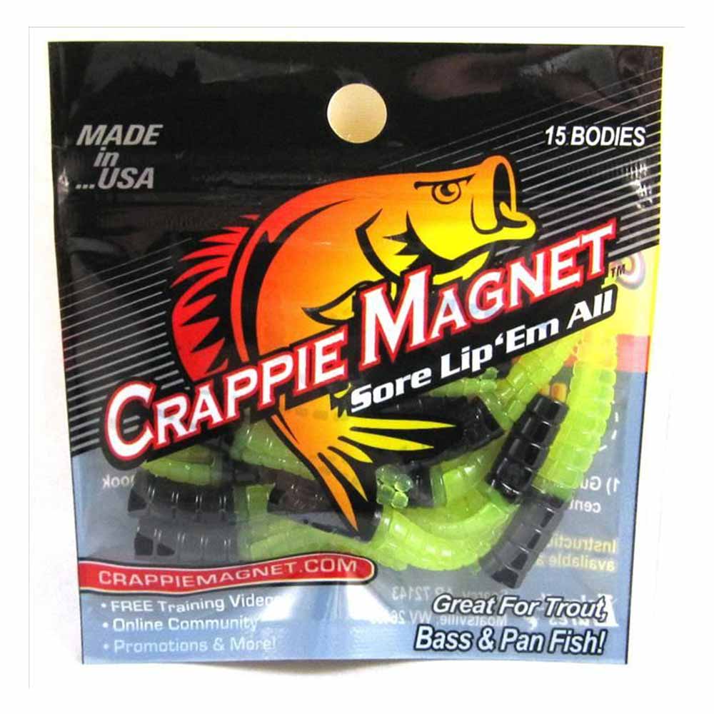 Leland Crappie Magnet 1.5 15ct Black-Chartreuse Flash