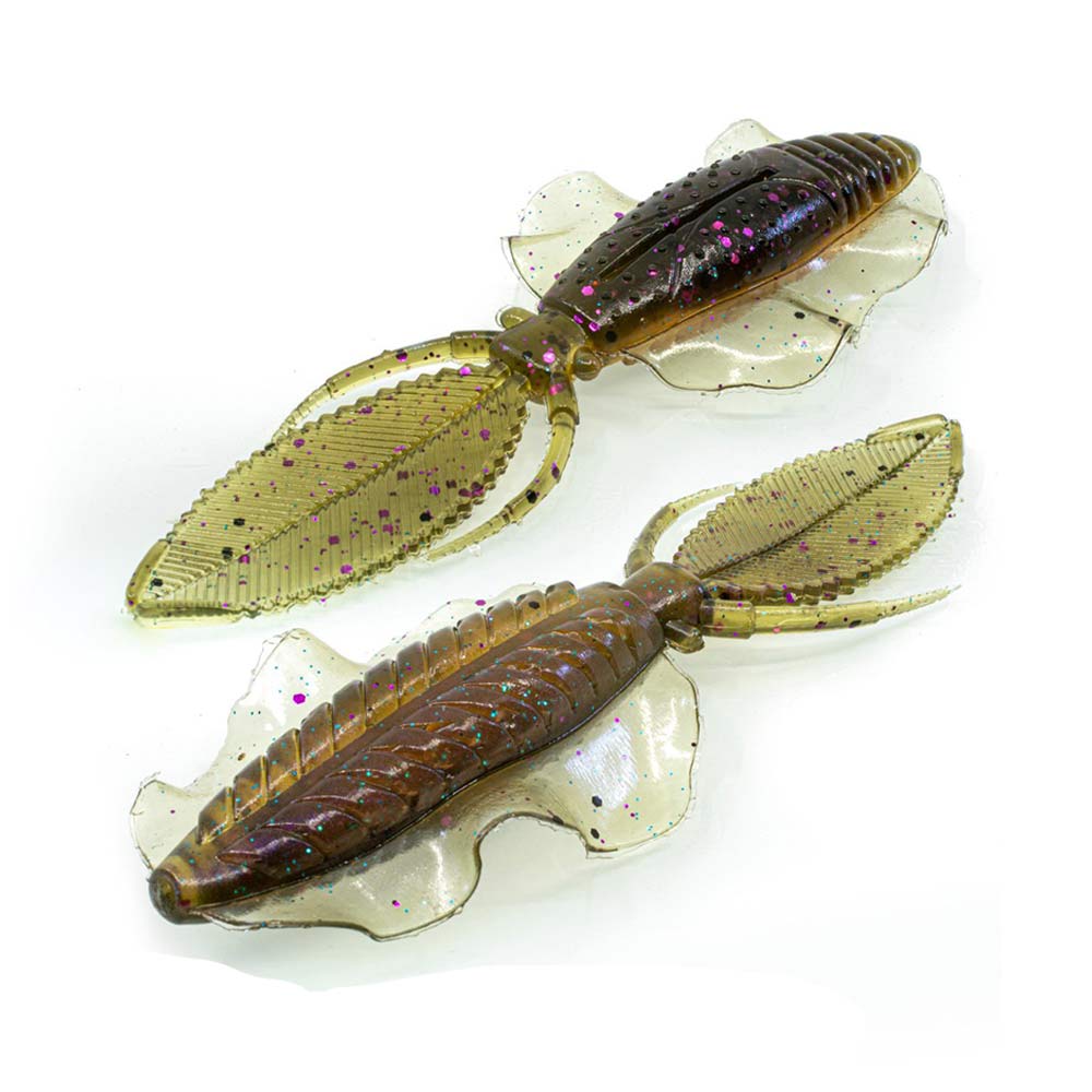 Chasebaits FF42-06 Flip Flop, Green Pumpkin Chartreuse, 4.25 inch Soft