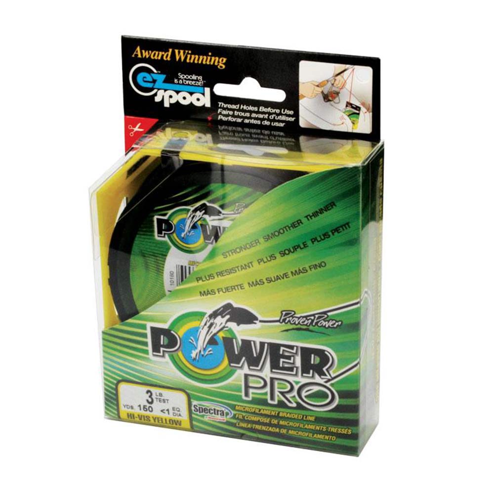 PowerPro Braided Spectra Fiber Fishing Line Hi-Vis Yellow 1500 Yds.